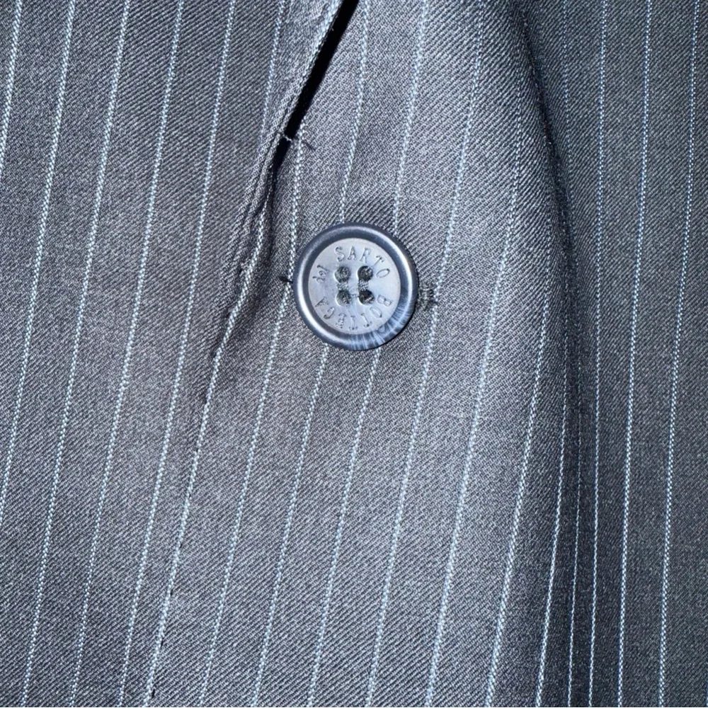 Sophisticated Black Pinstripe Men's Suit Jacket